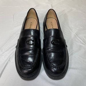 Coach Black Leah lug sole Loafer
